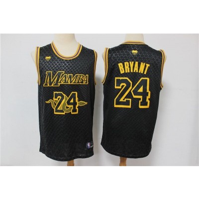 Men's Los Angeles Lakers #24 Kobe Bryant Black Mamba Snake Stitched Jersey